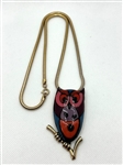 Eisenberg Enamel Owl Pendant Necklace