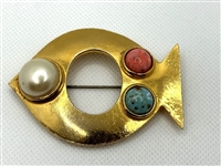 Roger Scemama for Yves Saint Laurent Fish Brooch