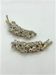 (2) Delizza and Elster Juliana Faceted Bead Leaf Pin Brooch