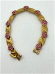 Crown Trifari Florentine Gold Tone Textured Bracelet