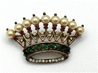 Crown Trifari Alfred Philippe Vermeil Sterling Silver Crown Brooch
