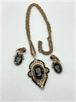 Delizza and Elster Juliana Intaglio Cameo Necklace and Earrings