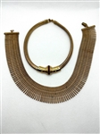 (2) Vintage Coro Chunky Gold Tone Collar Necklaces