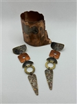 Artisan Hand Made Copper Bracelet and Earring Set