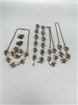 Unsigned Floral Costume Jewelry Group