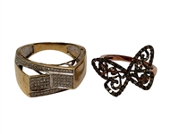 (2) 10k Gold Diamond Rings