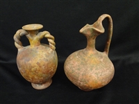 (2) Hand Made Native American Pottery Vessels Signed