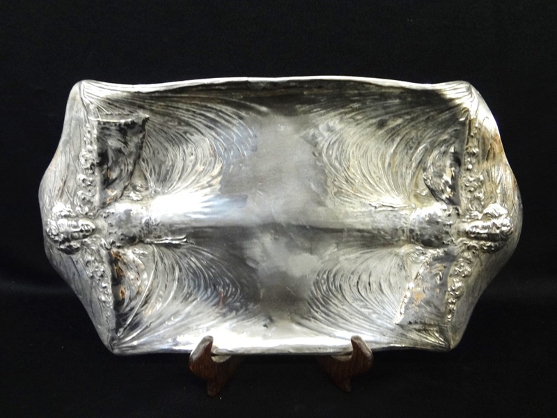 Art Nouveau c1900 Tufts Boston Silver Plate Embossed Maiden Tray