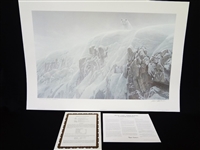 Robert Bateman Signed Lithograph "Arctic Cliff White Wolves" 