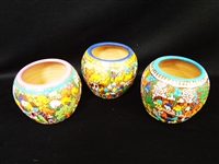 (3) South American Hand Painted Pottery Vessels