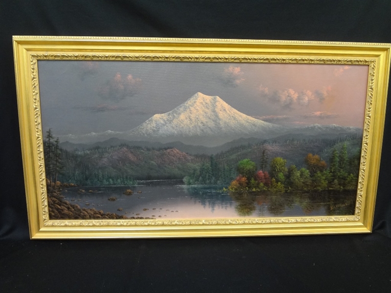 Eliza Barchus (1857-1959) Oil Painting Mt. Hood 