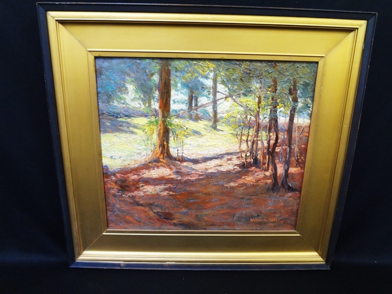 Wilbur Oakes (1876-1934) Original Oil Painting Forest Scene Landscape 