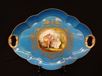 Sevres French Porcelain 2 Handle Oval Serving Platter