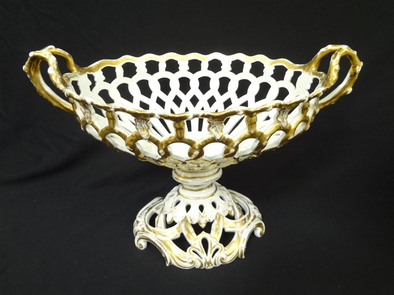 Reticulated Center Piece Compote/Fruit Bowl