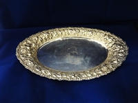 Jacobi & Jenkins Sterling Silver Repousse Oval Bread Tray