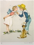 Norman Rockwell Signed Lithograph "Young Love Buttercup"