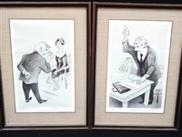 William Gropper Signed Lithographs "Objection & Cross Examination"