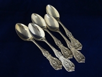 (5) Reed and Barton Sterling Silver "Frances I" 1906 Tea Spoons
