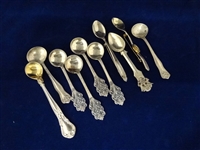 (10) Sterling Silver Salt Spoons Different Makers and Years