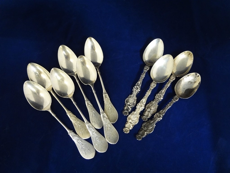 (10) Sterling Silver Tea Spoons: Greenwald and Bros., 4 others
