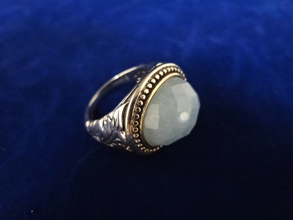 Lot Detail - Seidengang Sterling Silver Cocktail Ring Blue Stone