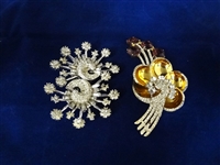 Sterling Silver Coro Croft Signed 1950s Brooches