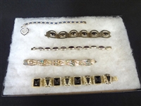 (6) Sterling Silver Bracelets and Heart Pendant