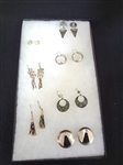 (7) Sterling Silver Pairs of Earrings: Turquoise, Enameled, Onyx