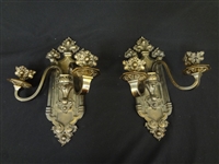 Pair of Bronze Electrified Wall Sconces