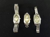(3) Art Deco Ladies Formal Watches: Gruen, Warwick
