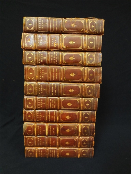 "Works of Victor Hugo" (10) Volumes Published and Signed by Bigelow and Smith 39/500