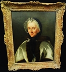 Late 18th Century French School Oil of Marie Leszczynska: Wife of Louis XV