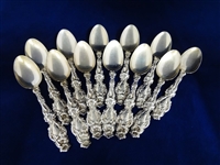 (12) Whiting Sterling Silver Tea Spoons "Lily" Pattern 