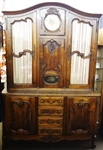 Large Two Piece Breakfront Cabinet Center Clockworks Built In