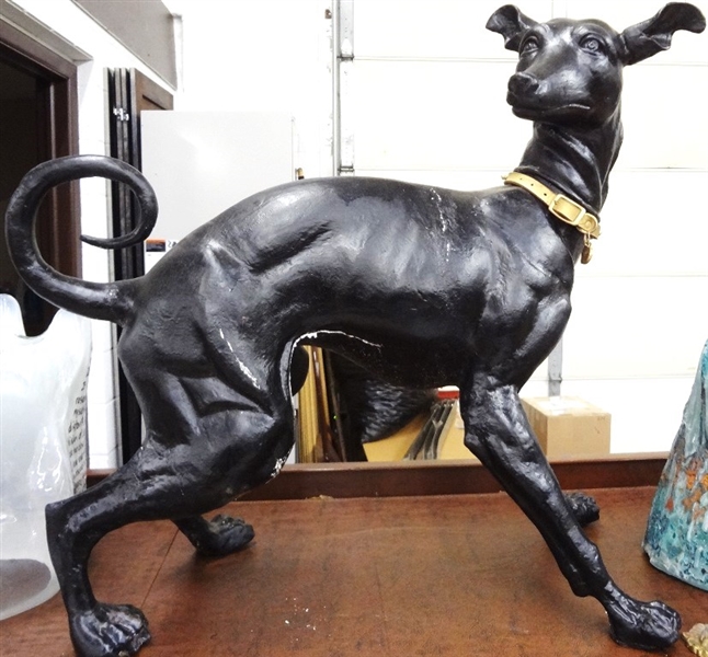 Large Cast Iron English Dog Oversize Garden Statue Turn of the Century