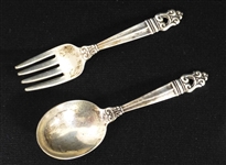 Royal Danish Sterling Baby Spoon Fork Set