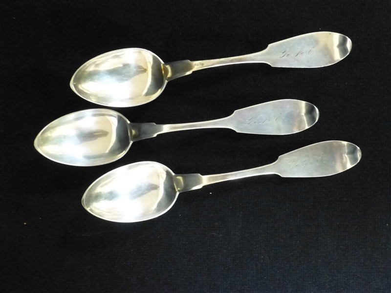 William & Horace Pitkin Coin Silver Spoons c 1863
