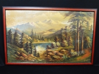 William Lemos Original Oil Painting "Mt. Hoffman & Lake Tynan Yosemite Valley"