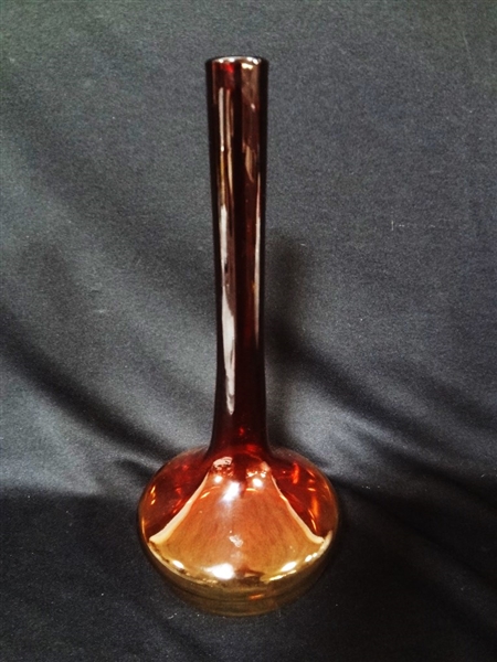 Libbey Amberina Stick Vase 14.5" Tall