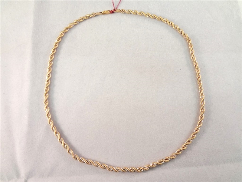 Lot Detail - 14K Gold Rope Chain Necklace 18