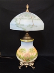 Reverse Painted Banquet Lamp, Base and Shade