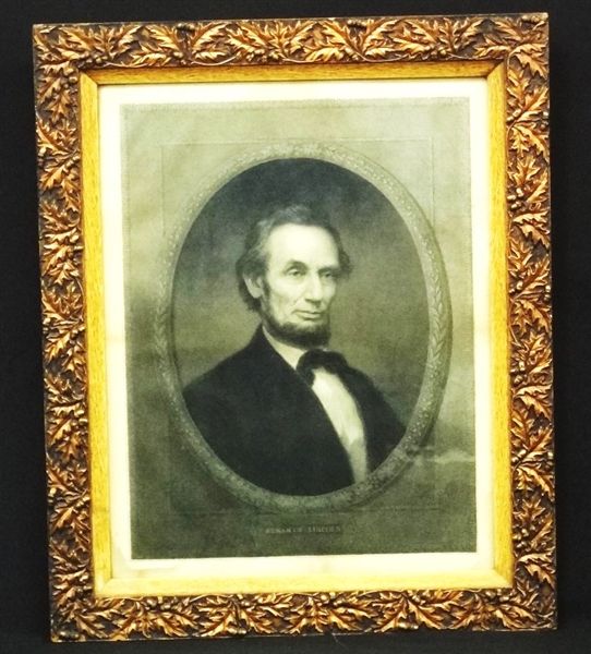 William Marshall Engraving Abraham Lincoln Period Leaf Carved Frame