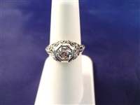 18k White Gold Ring With .75 Carat White Sapphire