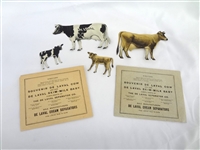 Souvenir De Laval Cow and Her Skim Milk Baby Laval Separator Co. Tin Advertising with Original Envelopes