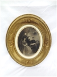 A.B. Walter Abraham Lincoln Engraving "Lincoln Family" Oval Gilt Frame