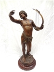 "David devant Saul" Spelter Sculpture Signed G. Bareau Salon 1893