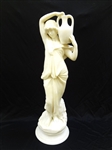 G. Biagiotti Marble Sculpture "Woman Carrying Water Vessel"