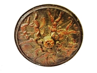 Renaissance Style Embossed Tin Medallion Cherubs, Putti