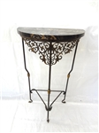 Demi Lune Marble top Cast iron Plant Stand 