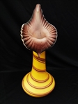 Satin Cased Swirl Art Glass Jack in the Pulpit Vase